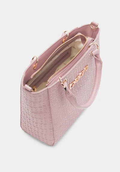 Bebe Celia Embossed Logo Satchel Bag In Dusty Rose