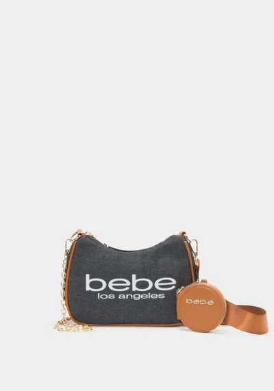 Bebe Rian Denim Crossbody In Dark Denim