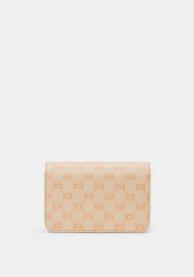 Bebe Leilani Monogram Crossbody In Almond,powder Pink