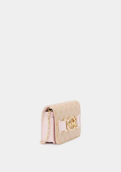 Bebe Leilani Monogram Crossbody In Almond,powder Pink