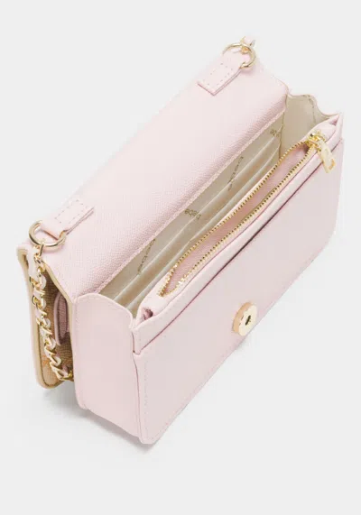 Bebe Leilani Monogram Crossbody In Almond,powder Pink