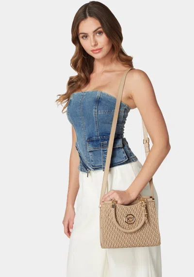 Bebe Erika Mini Shopper In Beige