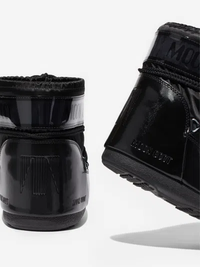 Moon Boot Kids Icon Low Glance Boots In Black