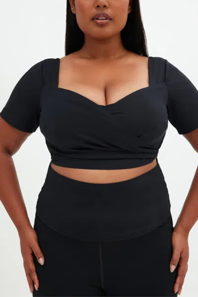 Girlfriend Collective Black Marla Wrap Top