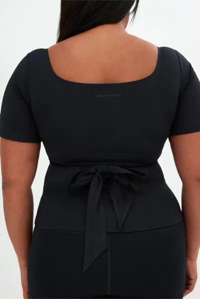 Girlfriend Collective Black Marla Wrap Top