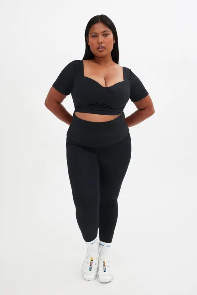 Girlfriend Collective Black Marla Wrap Top