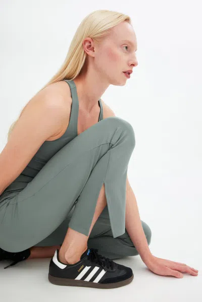 Girlfriend Collective Misty Sage Compressive Kick Flare Trouser