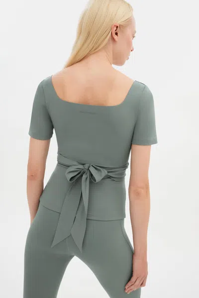 Girlfriend Collective Misty Sage Marla Wrap Top