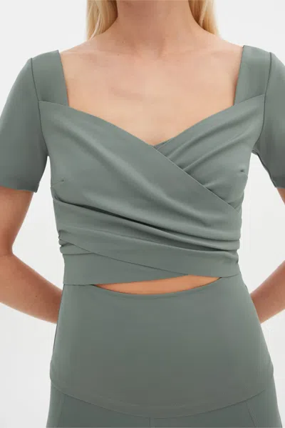 Girlfriend Collective Misty Sage Marla Wrap Top