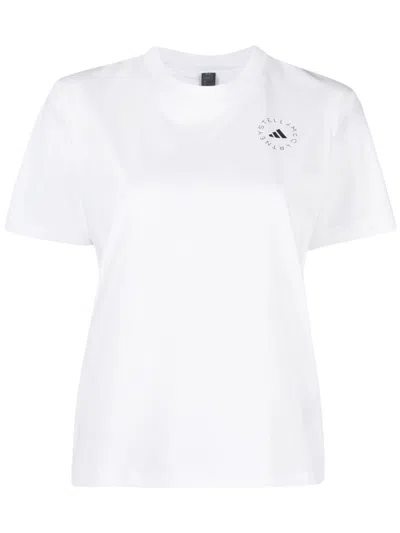 Adidas By Stella Mccartney Logo-print Short-sleeved T-shirt In White