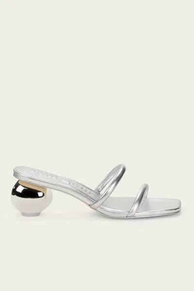 Cult Gaia Leora Metallic Leather Mules