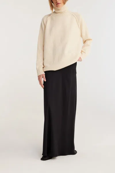 Rohe Long Satin Skirt In Black