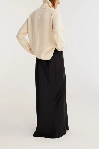 Rohe Long Satin Skirt In Black