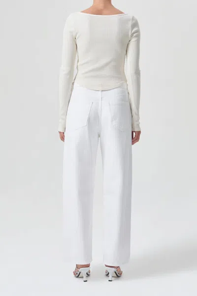 Shop Agolde Low Slung Baggy Jean In Milkshake