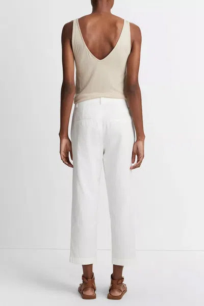 Vince Low-rise Washed Cotton Crop Pants In Off White