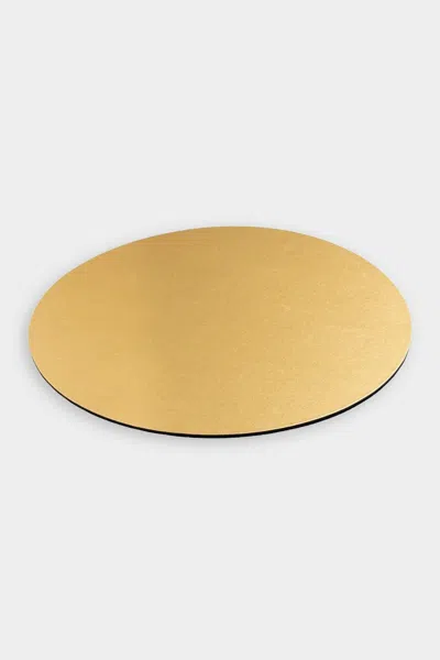 Caspari Luster Round Felt-backed Placemat In Gold