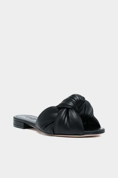 Giambattista Valli Maxi Bow Leather Flats In Black