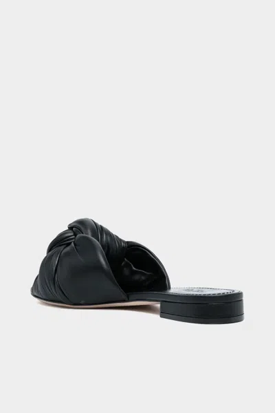 Giambattista Valli Maxi Bow Leather Flats In Black