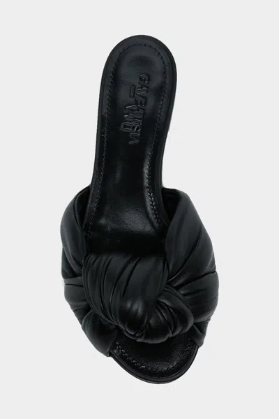 Giambattista Valli Maxi Bow Leather Flats In Black