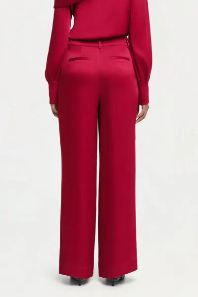 Simkhai Mercer Pleated Pant In Cherry Red