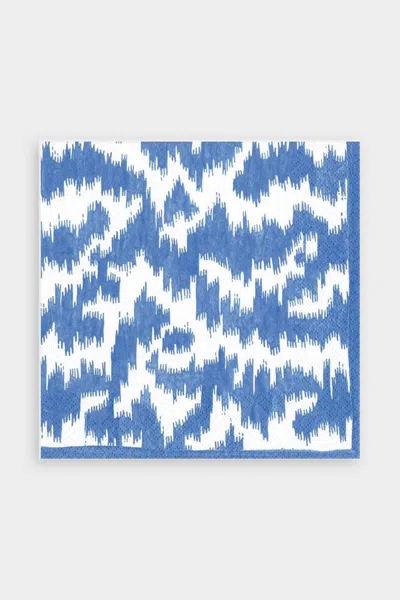 Caspari Modern Moiré Paper Luncheon Napkins In Blue
