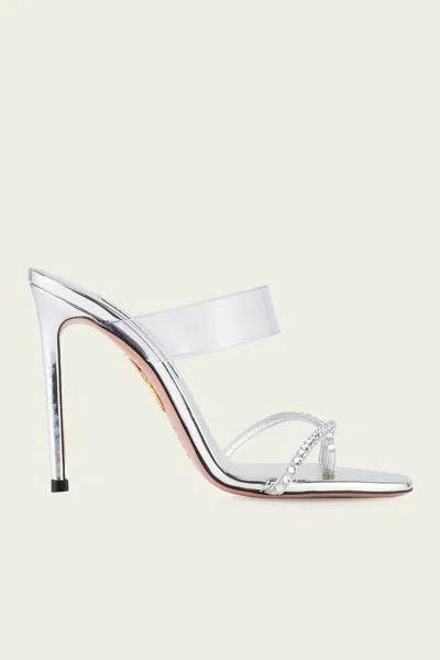 Aquazzura Movie Mule 105 In Silver