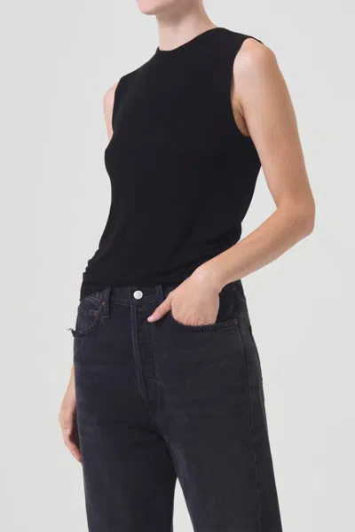 Agolde Nikita Shrunken Muscle Tee In Black