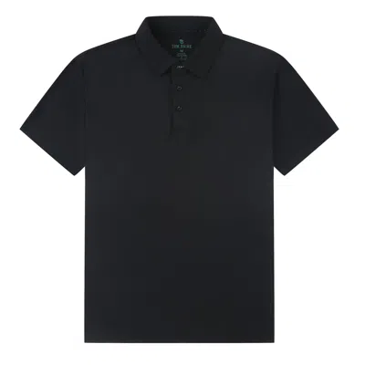 Tom Baine Men's Performance Stretch Solid Short Sleeve Polo In Black