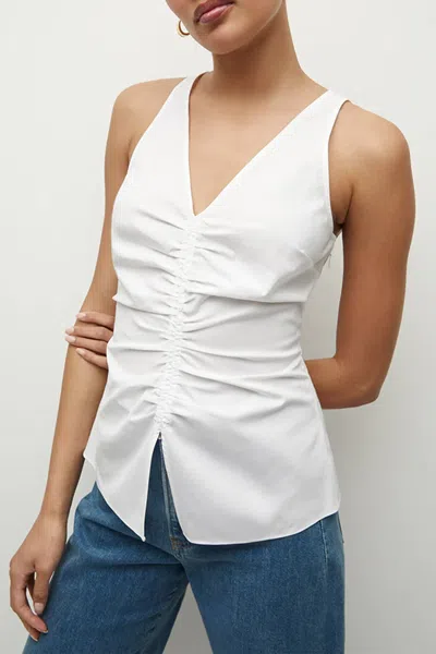 Veronica Beard Oya Stretch-cotton Tank Top In White