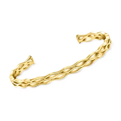 Rs Pure By Ross-simons 18kt Gold Vermeil Wavy Cuff Bracelet In Gold