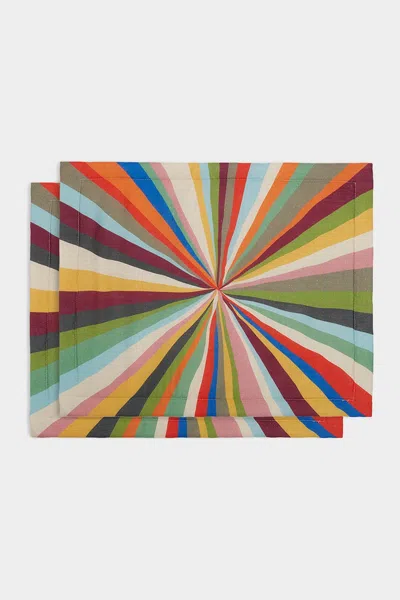 La Doublej Housewives Placemat Set Of 2 In Rainbow Rays