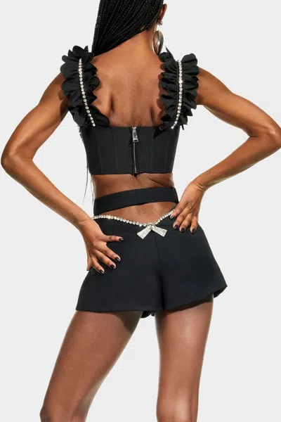 Area Crystal-embellished Cropped Top