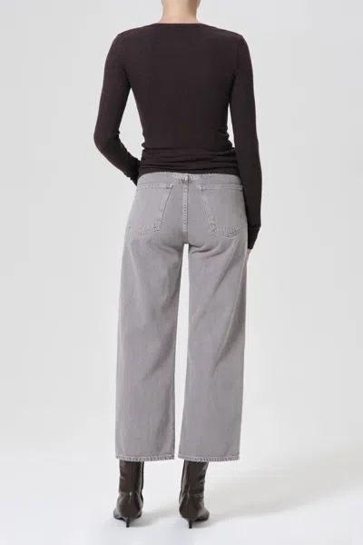 Agolde Ren High-rise Wide-leg Jean In Owl