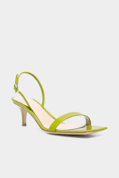 Gianvito Rossi Ribbon Kitten Slingback Sandal In Pistachio
