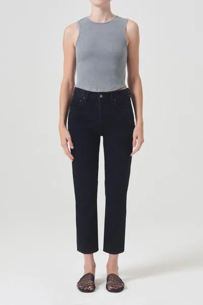 Agolde Riley Hise Rise Straight Crop In Crushed