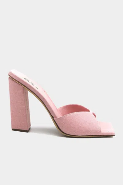Gia Borghini Eleven Point Five Centimeter Heel Sandal With Square Toe In Pink