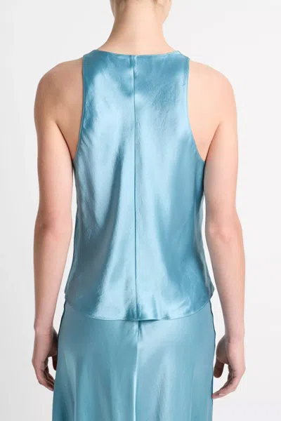 Vince Crossover V-neck Crushed Satin Tank Top