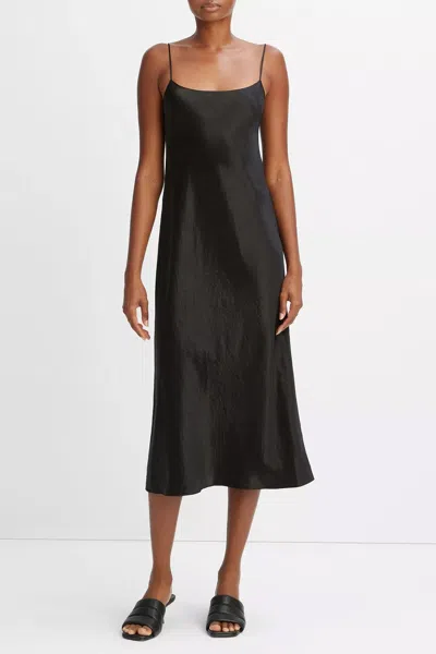 Shop Vince Satin Slip Dress In Black
