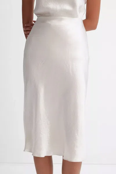 Vince Raw Edge Paneled Slip Skirt In Roselle In Multi