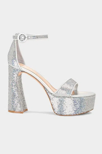 Gianvito Rossi Sequin Embellished Platform Sandal 70 In Hologram