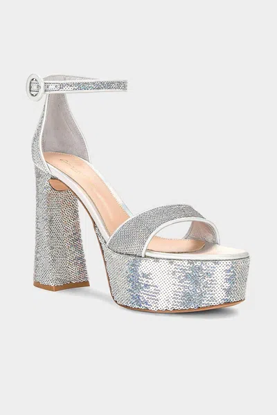 Gianvito Rossi Sequin Embellished Platform Sandal 70 In Hologram