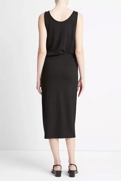 Vince Side Drape Knit Midi Skirt