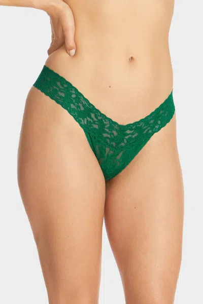 Hanky Panky Signature Lace Low Rise Thong Green Envy