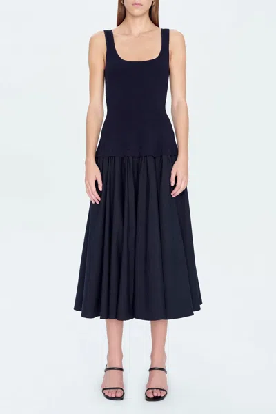 Simkhai Silas Drop-waist Knit-combo Midi Dress