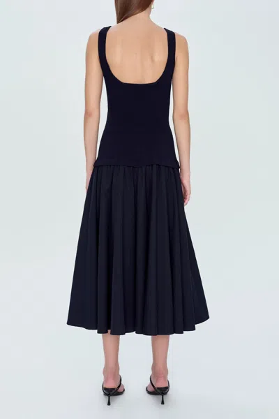 Simkhai Silas Drop-waist Knit-combo Midi Dress