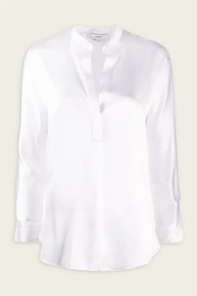 Vince Open Neck Long-sleeved Loose Fit Blouse