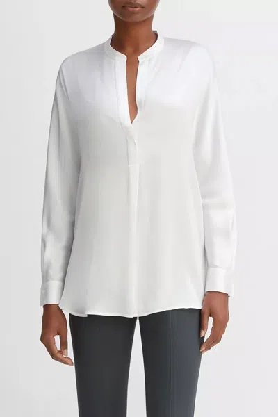 Vince Open Neck Long-sleeved Loose Fit Blouse