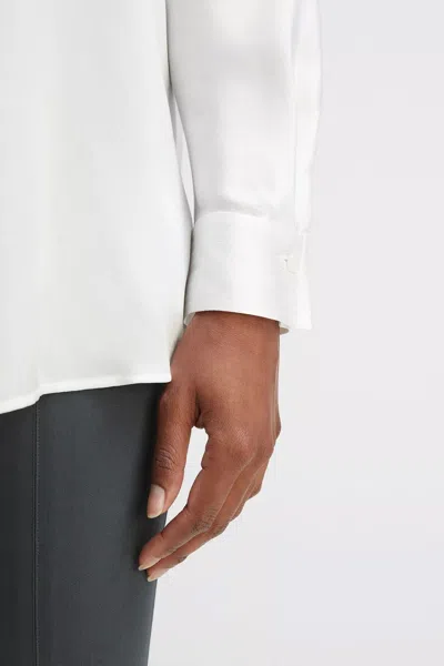 Vince Open Neck Long-sleeved Loose Fit Blouse