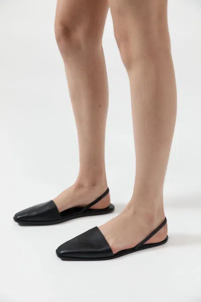 St Agni Sling Back Flat In Black
