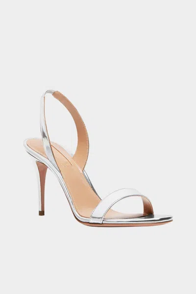 Aquazzura So Nude 85 Silver Sandals